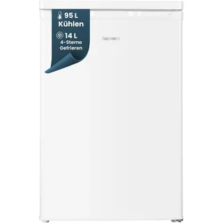 Homex Kühlschrank mit Gefrierfach Mini Kühl-Gefrierkombination 109 l 88,5 cm hoch Weiß