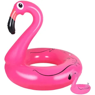 Flamingo Aufblasbar Ninonly Schwimmring Flamingo Erwachsene Groß (47.2 Zoll) mit Getränkehalter Aufblasbarer Pool für Poolpartys & Strand für Erwachsene ab 14 Jahren Rosa