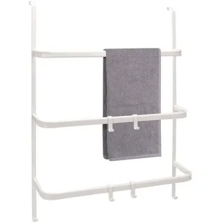 bremermann Tür-Hängeregal, weiß, Metall , Weiß , 65x86x17 cm , Badezimmer, Badezimmerausstattung, Handtuchhalter