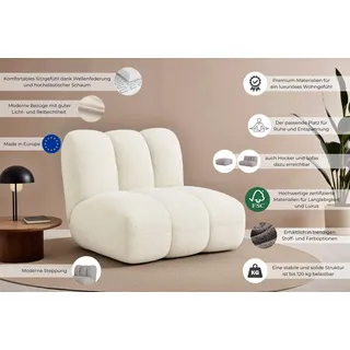 LeGer Home by Lena Gercke Sessel Priya Bouclé 102,5 x 83 x 106,5 cm Beige