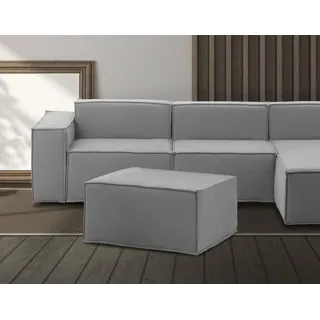 Talamo Italia - Barbara-Pouf, Wohnzimmer-Pouf, Relaxsessel aus gepolstertem Stoff, 100 % Made in Italy, 80 x 70 x 43 cm, Grau