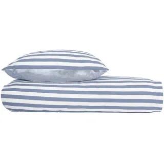 SCHIESSER Marie Gestreift Hellblau 155 x 220 cm + 80 x 80 cm