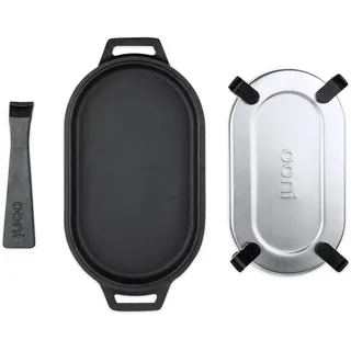 Ooni Bratpfanne aus Gusseisen – Eisenpfanne – Grillpfanne – Gusseisenpfanne für Fleisch, Fisch, Gemüse und mehr – Geeignet für Induktionskochfelder und Pizzaöfen Zubehör – 32 cm Kochfläche