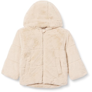 NAME IT Mädchen NMFMOSA Fake FUR Jacket W Hood PB Jacke, Oatmeal, 92