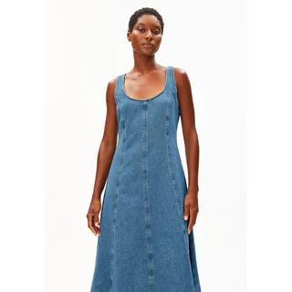 JEANS-MIDI-KLEID | Bio-Baumwoll Mix - blau (S)