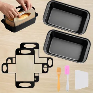 Brotbackform Kasten Karbonstahl 7-Teiliges Set Brot Form zum Backen | 27.5x15x6cm Antihaft Kastenform Kuchen Gleichmäßiges Backen Leicht zu Reinigen Robust Formstabil für Mini-Backofen Airfryer