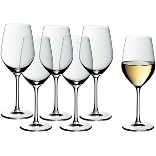 WMF Easy Plus Weingläser Weißwein 6er Set, Weinglas 390 ml, Kristallglas, spülmaschinenfest, transparent