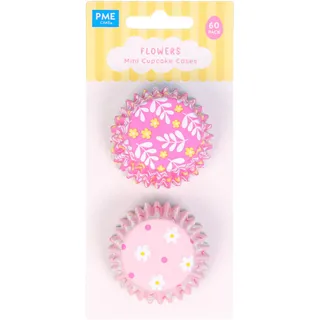 PME Oster Cupcake-Förmchen Folienbeschichtet - Blumen, Mini-Größe (60 Stück)