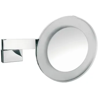 Emco Kosmetikspiegel rund, mit Beleuchtung, dimmbar, Badspiegel mit Gelenkarm, 5-fach vergrößert – 109606008