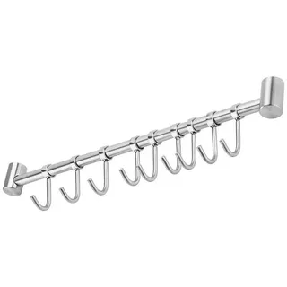 Intirilife Hängeleiste für die Küche aus Edelstahl mit 9 Haken - 49.8 x 3.4 x 2.2 cm Kochen, Küchenhelfer, Sonstige Küchenhelfer