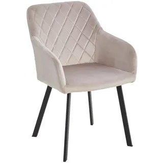 Livetastic Armlehnstuhl , Taupe , Holz, Metall, Textil , Pappel , Sperrholz , eckig , 54x87x64 cm , Esszimmer, Stühle, Polsterstühle