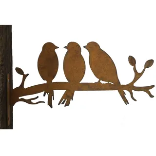 Bornhöft Gartenstecker Baumstecker Metall Rost rostige Gartendeko Edelrost 3er Vögel Vogel rostige Deko