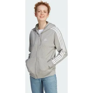 Adidas Essentials 3-Streifen French Terry Regular Kapuzenjacke Medium Grey Heather 2XS