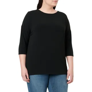 Only Carmakoma Damen Carlamour 3/4 Jrs Noos Top, Schwarz, EU L-50/52 Große Größen