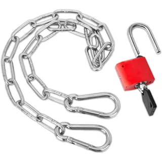 Edelstahlkette,Stahlkette,Gliederkette,Stahlkette Silber,Eisenkette,Metallkette mit Karabiner,Edelstahl Ketten 51cm Lang,Sicherheitskette mit Schloss,Stahlgliederkette für Pferdestall,Zäune,Käfige