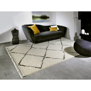 GALLERY M branded by Musterring Hochflor-Teppich »Donna« rechteckig 30 mm Höhe Wohnzimmer, schwarz