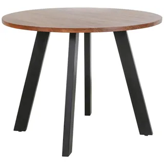 Mid.you Esstisch , Braun, Schwarz , Holz, Metall , Akazie , vollmassiv , rund , eckig , 100x76x100 cm , FSC Mix , Esszimmer, Esstische, Esstische rund