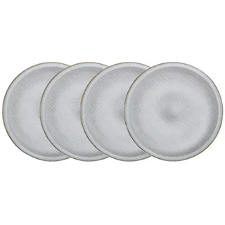 Butlers Teller 4er-Set Henley 28 cm , Grau , Keramik , 28x2x28 cm , Geschirr, Teller, Speiseteller