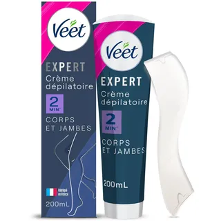 Veet Expert - Enthaarungscreme für hartnäckige Haare - Körper und Beine - Wirkt in 2 Minuten - 200 ml