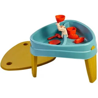 FEBER - Casual Play Table, 3-in-1-Spieltisch für Kinder, geeignet für den Außenbereich Mit drei Fächern für Wasser, Sand und Zeichnungen, inklusive Spielzubehör Geeignet ab 2 Jahren, Famosa (FEU14000)