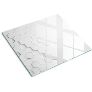 Tulup Glasplatte 60x52 cm Sechsecke , Glas , 60x0.4x52 cm , Küchen, Küchenelektrogeräte, Herde, Herdabdeckplatten