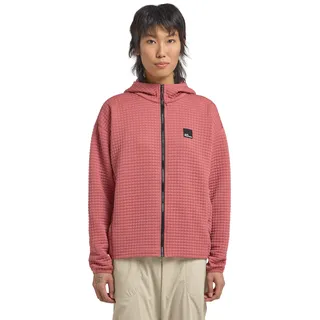 Fleecejacke JACK WOLFSKIN "MOGARI HOODED FZ W", Damen, Gr. XL (46), rot (mineral, rot), Obermaterial: 95% Polyester, 5% sonstige Fasern. Futter: 100% Polyester, Jacken Fleecejacke