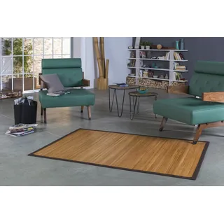 DE-COmmerce Bambusteppich Sensual Bambusmatte Läufer mit Bordüre rutschfest 90x160 cm