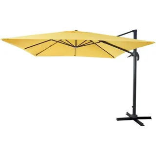 MCW Ampelschirm A96 3x3m Alu/Stahl Gelb ohne Ständer Drehbar