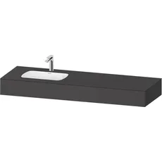 Duravit Qatego Einbauwaschtisch mit Konsole, 1600x550x170mm, Becken links, QA46930, Farbe: Graphit matt