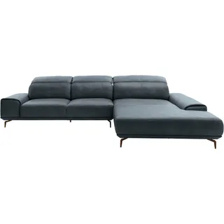 Musterring Wohnlandschaft »MR 2490« Bronze-Fuß Sitzhöhe 46cm, wahlweise mit Funktionen, Maße 342 x 207 cm, blau