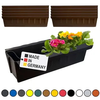Paletten Blumenkasten 10er-Set Braun Einsatz zum an- & Einhängen Pflanzkasten