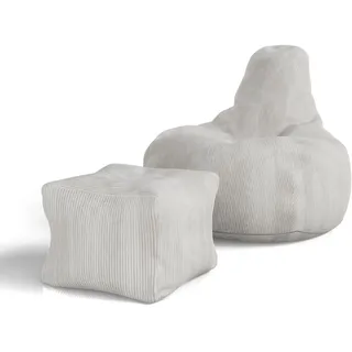 Juskys Sitzsack Chillex mit Hocker - Beige
