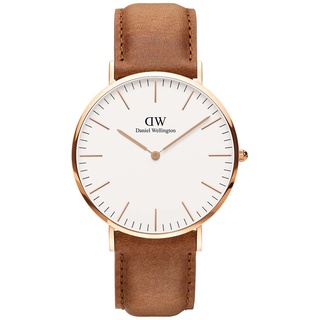 Daniel Wellington Classic Durham 40mm Uhr Herren, DW Klassisch Leder Roségold Herren Uhr