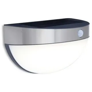 Lutec LED Solar Außenleuchte Wandlampe Bubble Edelstahl IP44 2,3W 200lm Neutralweiß 4000K Bewegungsmelder - Silber