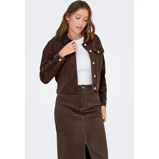 Jeansjacke ONLY "ONLANLIE-ANIMAL L/S JACKET CC PNT", Damen, Gr. XL, schwarz (chicory coffee aop:with schwarz leo), Web, Obermaterial: 98% Baumwolle, 2% Elasthan, bedruckt, regular fit, Jacken Jeansjacke