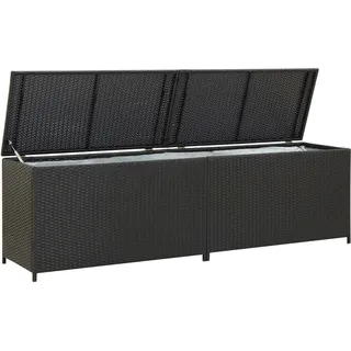 vidaXL Gartenbox Auflagenbox Kissenbox Kiste Gartentruhe Truhe Box Aufbewahrungsbox Auflagenkiste Garten Poly Rattan 200x50x60cm Schwarz