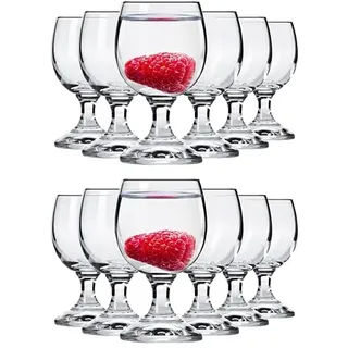 Alcohol Cage Likörgläser 40 ml - 12 Stück Set - Shot Gläser für Vodka, Tequila, Gin, Bourbon, Rum, Whisky - Mit Füßen - Spülmaschinenfest - Kristallglas Hohe Qualität