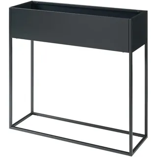 [en.casa] Blumenständer Joensuu , Schwarz , Metall , 80x80x25 cm , Dekoration, Blumen & Blumentöpfe, Übertöpfe