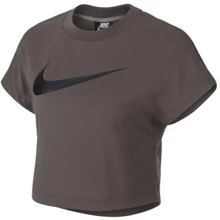 Nike Damen W Nsw Swsh Top Crop Ss T-shirt, Grau (Ridgerock/Black), XS