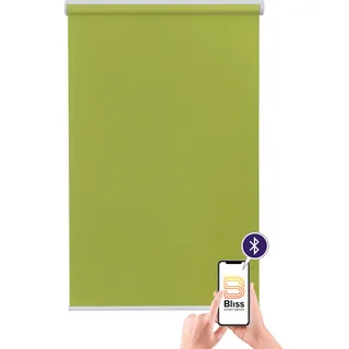 sunlines Elektrisches Rollo »San Francisco« verdunkelnd Verdunkelung mit Bohren freihängend appgesteuert via Bluetooth, mit Motor und Akku, weißer Fallstab, grün