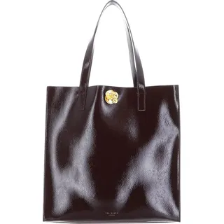 Ted Baker Shopper Rosenni Rose Detail Crinkle Tote Bag L Wine