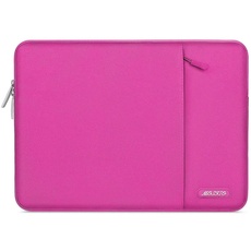 MOSISO Laptop Sleeve Hülle Kompatibel mit MacBook Air/Pro,13-13,3 Zoll Notebook,Kompatibel mit MacBook Pro 14 M3 M2 M1 Chip Pro Max 2024-2021, Polyester Vertikale Stil Laptoptasche, Rose Rot