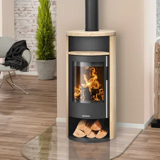 Oranier Polar Neo 6 Stahl Schwarz/Abdeckplatte Sandstein