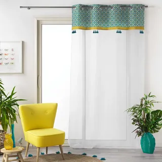 Douceur d'Intérieur Voile, Polyester, blau, 140L X 240H cm (1 Panneaux)