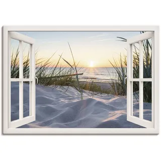 Artland Wandbild »Ostseestrand durchs Fenster«, Meer Bilder, (1 St.), als Alubild, Outdoorbild, Leinwandbild, Poster, Wandaufkleber Artland naturfarben