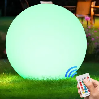 Solarkugel für Außen,Solarlampen für Außen Kugel 30CM RGB, Wasserdichte IP66 Solarleuchten Garten,1200mAh Dimmbare Solarkugel Gartenleuchten Außen,Kugelleuchten Schwimmbad, Balkon, Zimmer Deko