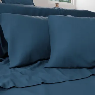PETTI Artigiani Italiani - Perkal-Bettwäsche, Bettlaken für Doppelbett, Baumwolle, Perkal, Bettwäsche-Set für Doppelbett, Blumarino 100% Made in Italy