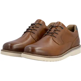 Schnürschuh RIEKER, Herren, Gr. 43, braun, Glattleder, used, Schuhe Schnürschuh, Halbschuh, Business-Schnürer in bequemer Form