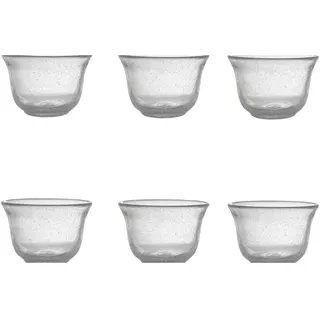 Livellara Eisbecher, Obstschalen aus mundgeblasenem Glas, 6er-Set, modern, elegant, für Obst, Desserts, hält die Temperatur, leicht zu reinigen, Farbe: transparent