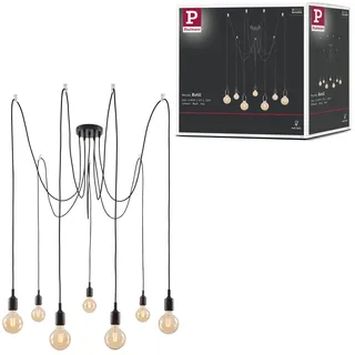 Paulmann Pendelleuchte Neordic Ketil Schwarz E27, 7 Fassungen